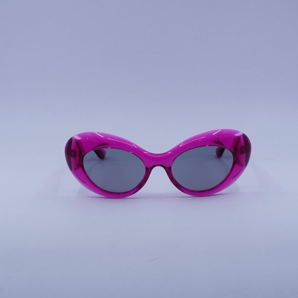 Versace VE4456U 533487 Sunglasses Pink Transparent Oval Frame, Grey Lenses - Picture 4 of 12